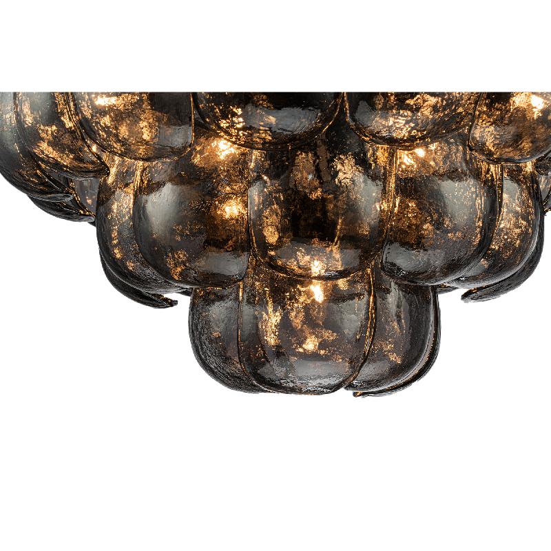Vila Gunmetal Glazen Hanglamp Rond L 43x75x75 cm