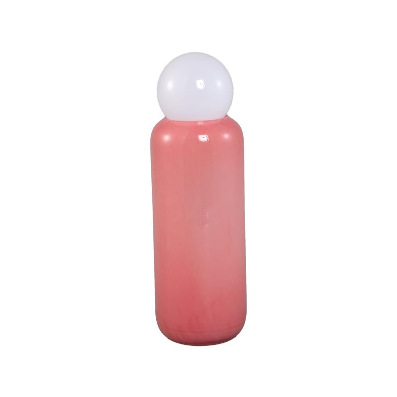 Garine Donkerroze Glazen LED Lamp Oplaadbaar Hoog Set van 2 30x10x10 cm