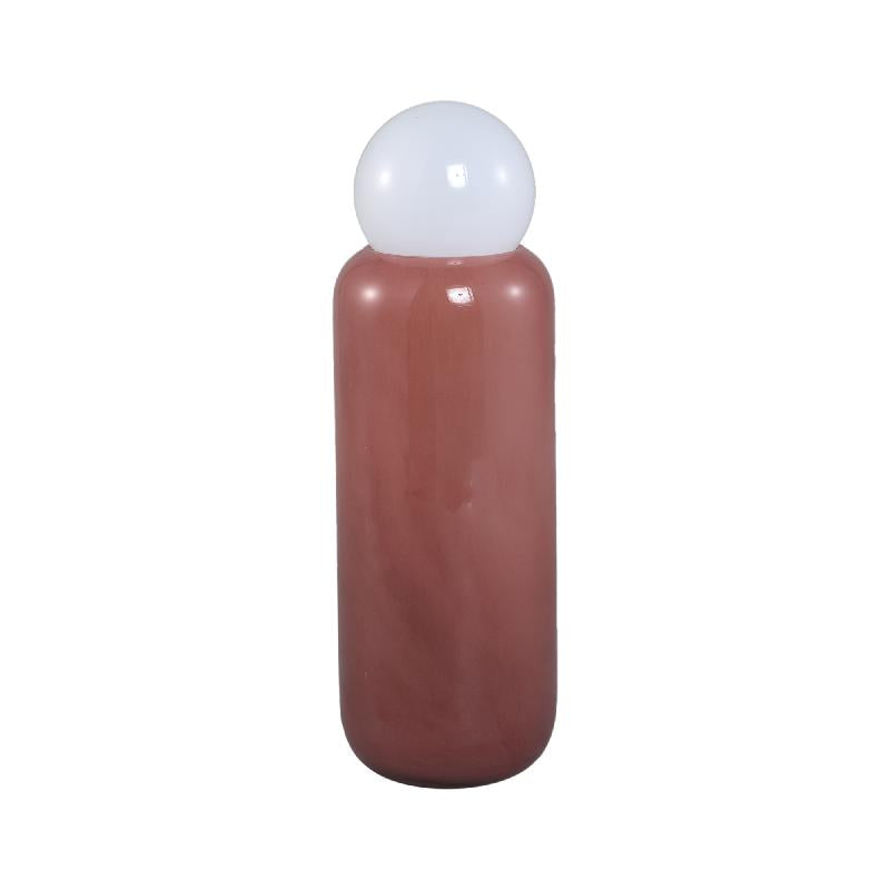 Garine Taupe Glazen LED Lamp Oplaadbaar Hoog Set van 2 30x10x10 cm