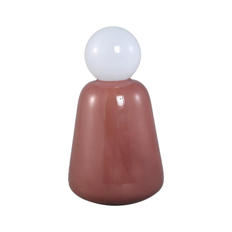 Garine Taupe Melkglas LED Lamp Oplaadbaar Laag Set van 2 25x14x14 cm