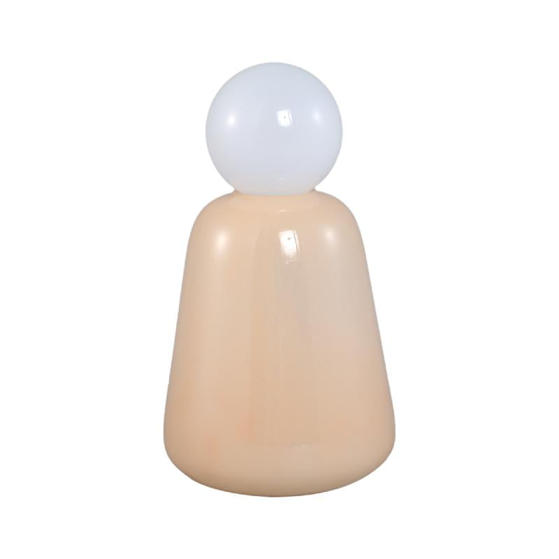 Garine Beige Glazen LED Lamp Oplaadbaar Set van 2 25x14x14 cm