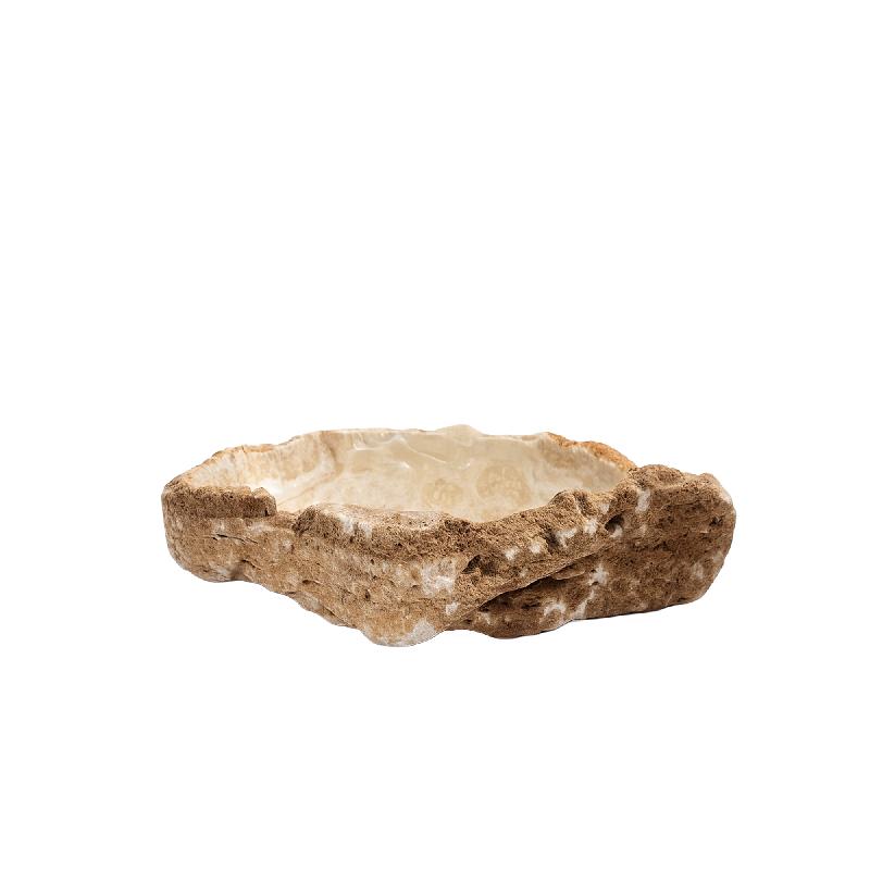 Keller Natuurlijke Onyx Lapis Gevormde Schaal Met Dik Randje 7x40x35 cm