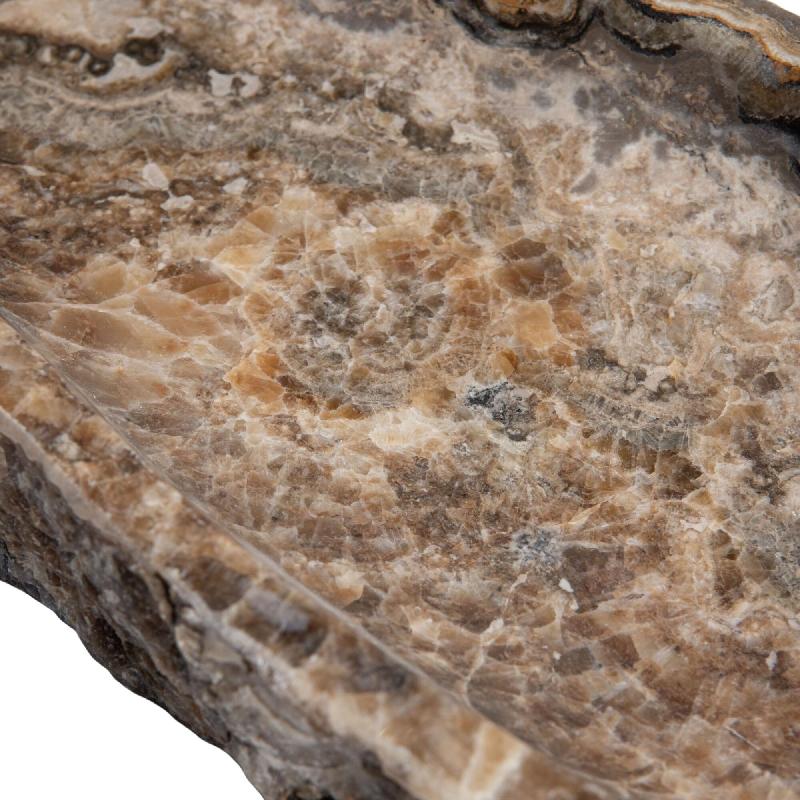 Megon Natuurlijke Onyx Lapis Ovale Schaal 7x70x25 cm