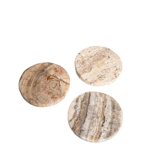 Jaidan Natuurlijke Versteende Hout Onderzetters Set Van 2 1x10x10 cm
