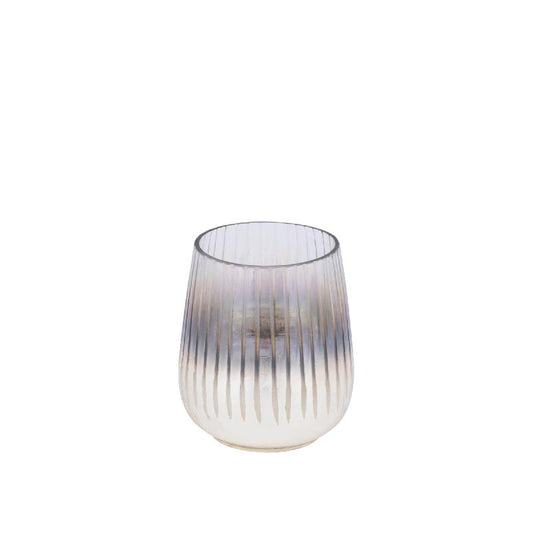 Shelva Gouden Rond Glazen Theelicht Ets Afwerking Set van 4 12x10x10 cm