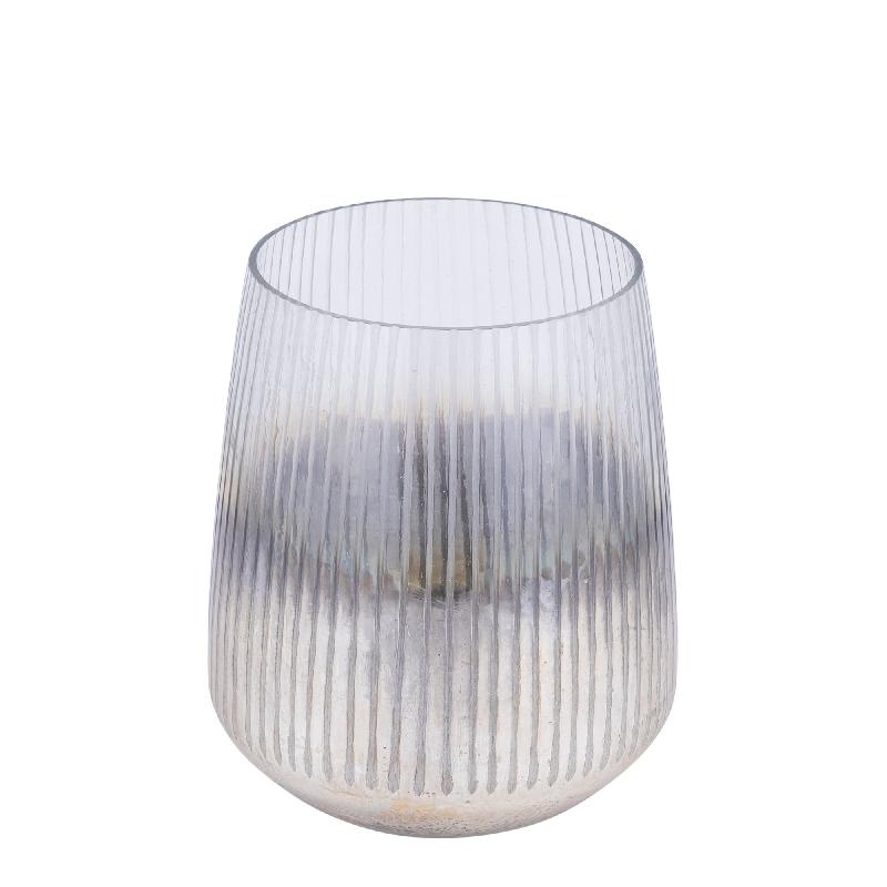 Shelva Gouden Rond Glas Windlicht Etch Finish Set van 4 16x14x14 cm