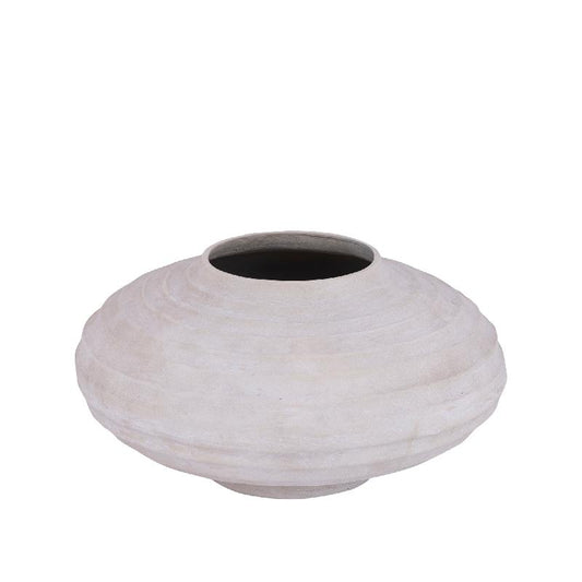 Kody Beige Stone Wash Gietaluminium Geribde Pot L 26x49x49 cm