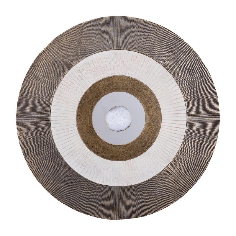 Jacci Gouden Aluminium Wandpaneel Rond Steen L 82x82x2 cm