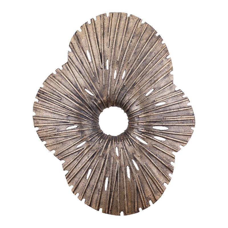 Vija Gouden Gietaluminium Organisch Open Wandpaneel L 72x58x7 cm