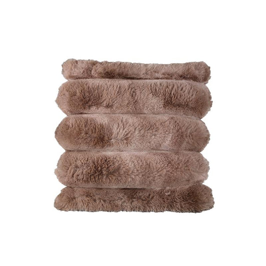 Divvo Bruin Neplont Dikke Rib Kussen Set van 4 Stuks Vierkant 45x45x14 cm