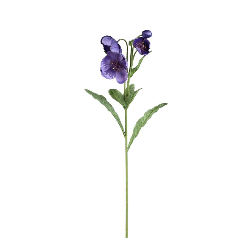 Poppy Flower Paarse Himalaya Papaver Spray Met Bladeren - Set van 12 85x37x26 cm
