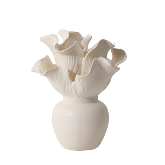 Elleen Crème Keramische Vaas met Organische Vorm 28x23x23 cm