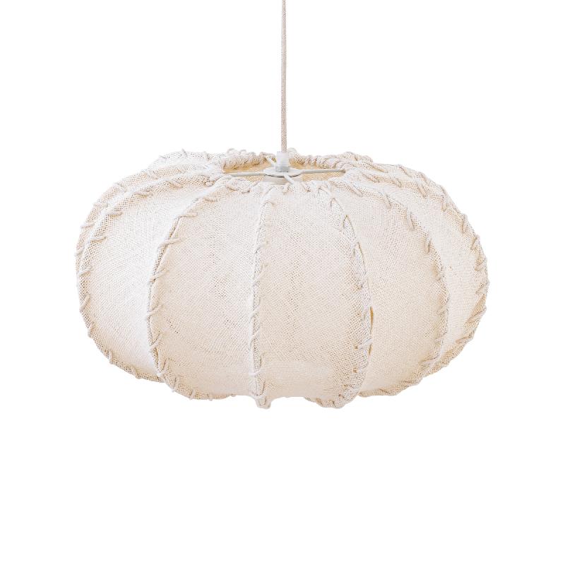 Myka Crème Jute Hanglamp Plat Rond Small 22x45x45 cm