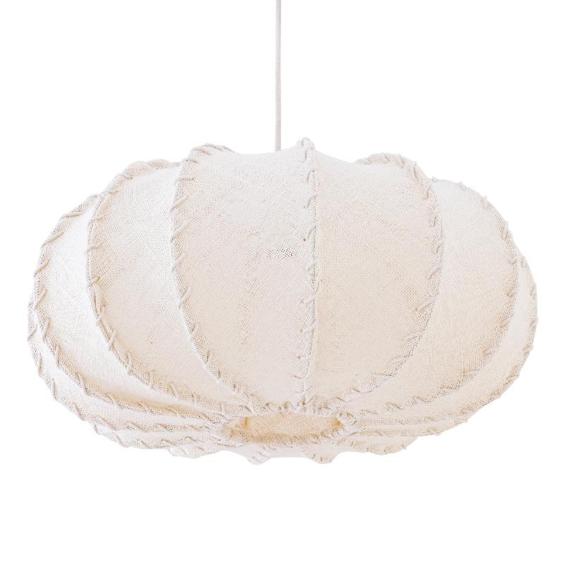 Myka Crème Jute Hanglamp Plat Rond L 30x58x58 cm