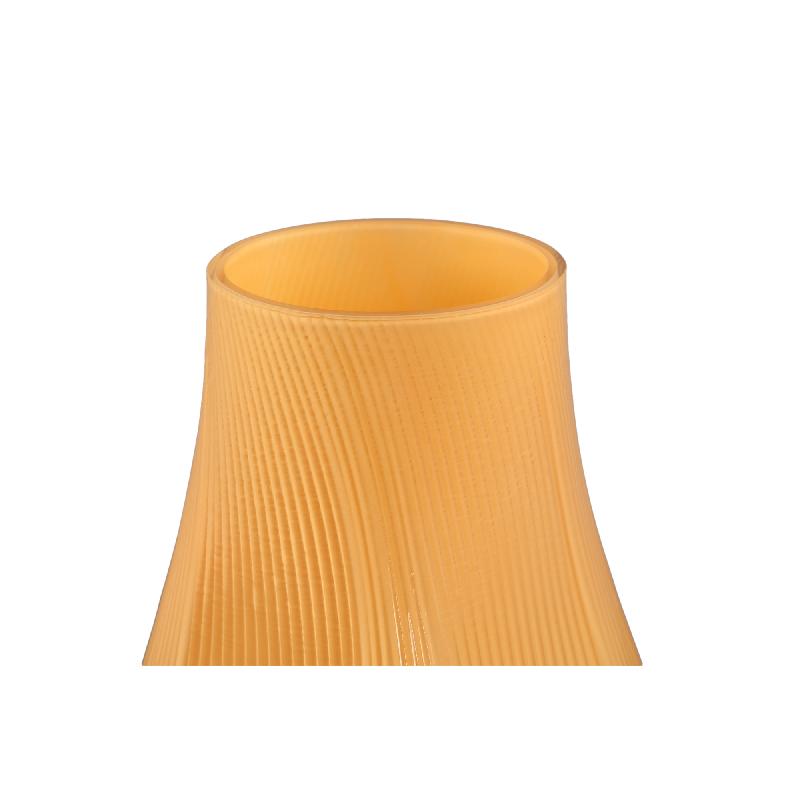 Caruso Geel Glazen Vaas Set van 4 Golvend Swirl Center L 30.5x14x14 cm