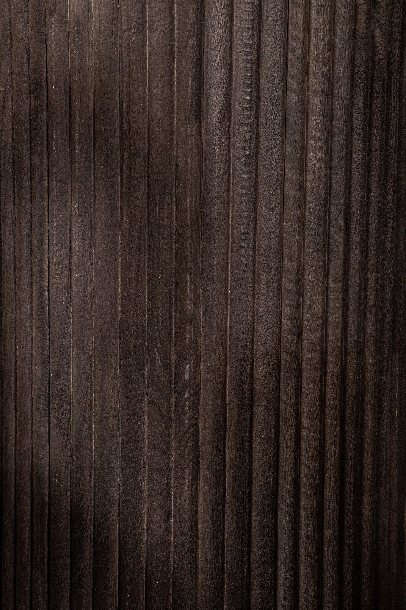 Jerra Bruine Geribde Mangohouten Zuil Set van 2 100x40x40 cm