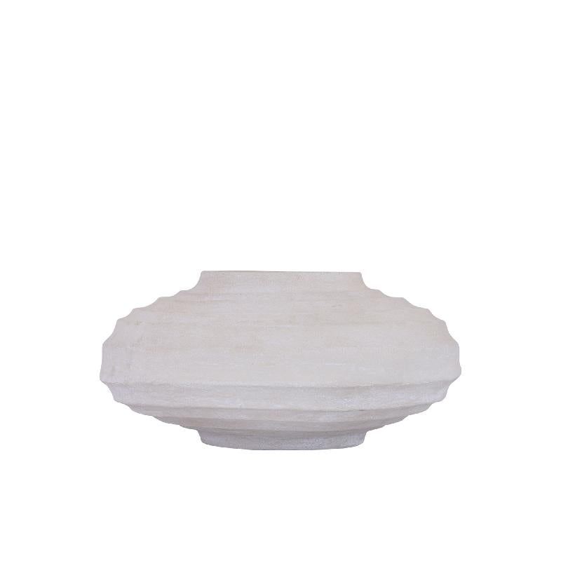 Kody Beige Stone Wash Gietaluminium Geribd Pot M 19.5x39.5x39.5 cm