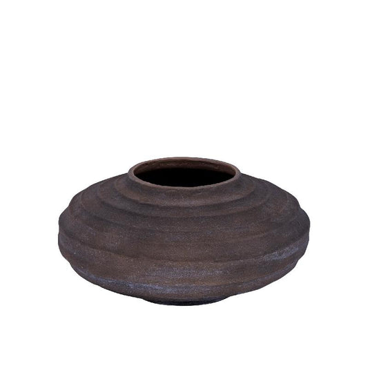 Kody Bruin Stone Wash Gegoten Aluminium Geribde Pot M 19.5x39.5x39.5 cm