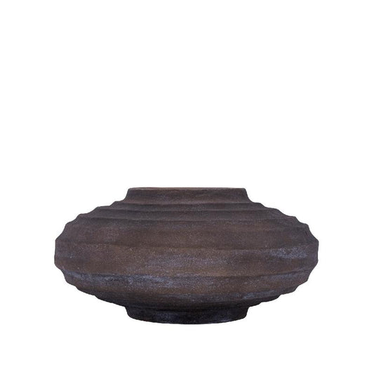 Kody Bruin Stone Wash Gegoten Aluminium Geribde Pot M 19.5x39.5x39.5 cm