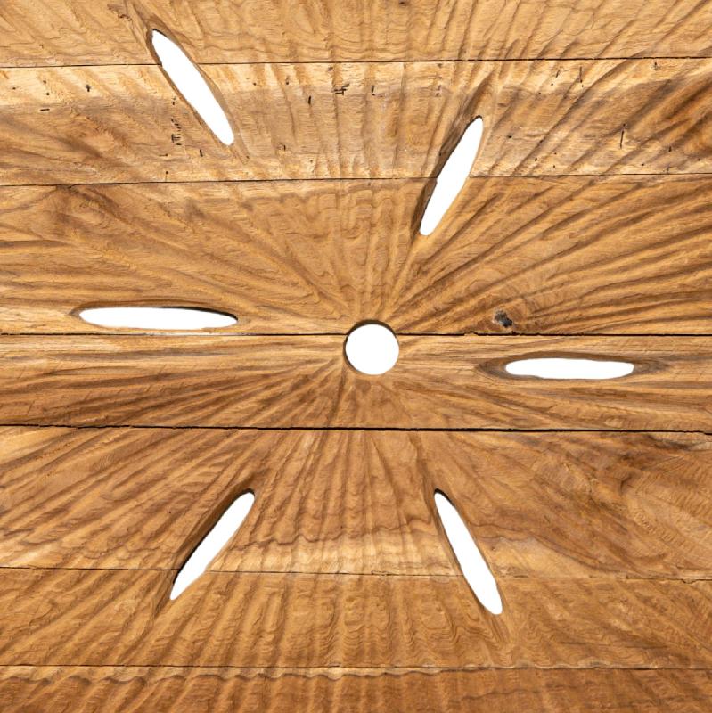 Roch Natuurlijke Teak Houten Wandpaneel Gaten Rond L 100x100x3 cm