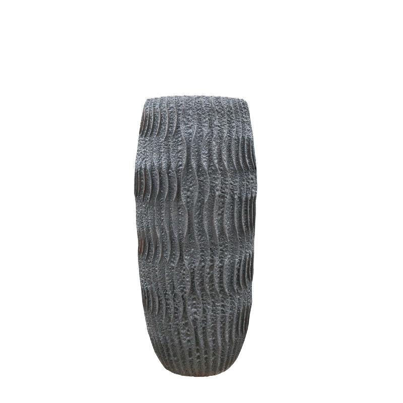 Vanesia Grijs Terracotta Golvende Structuur Pot Hoog S 150x75x75 cm