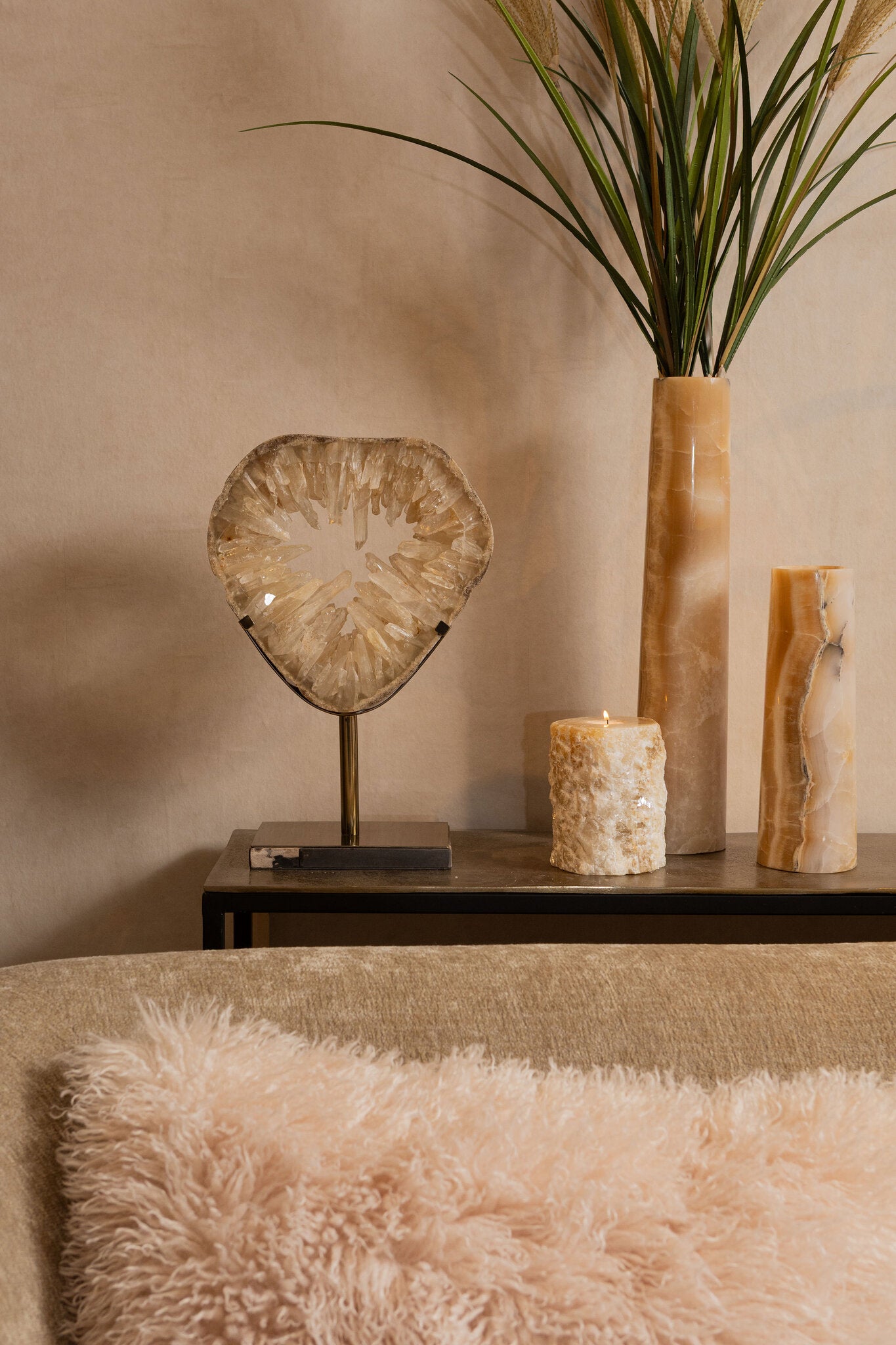 Jaso Natuurlijk Kwarts Mineraal Decoratief Beeld Open Rond 35x20x10 cm
