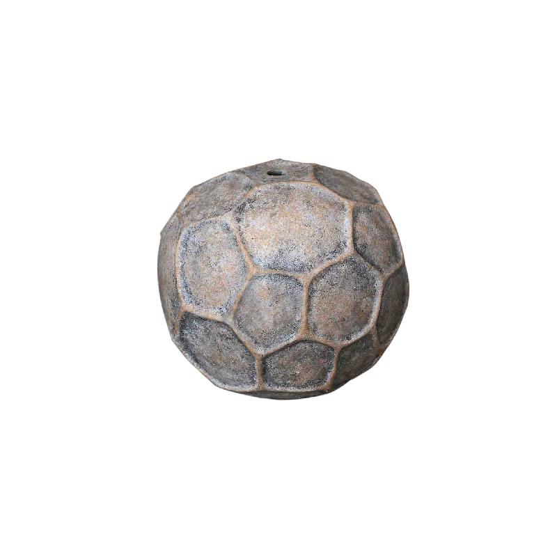Julis Beige Cement Vaas Rond Cirkeldesign L 27x30x30 cm
