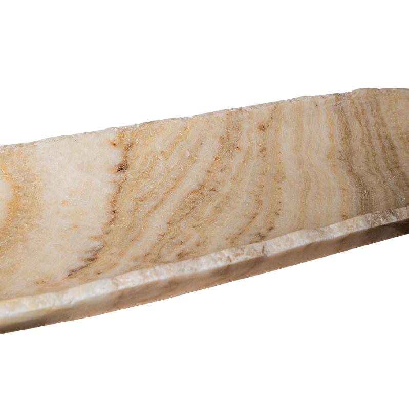 Draya Onyx White Organische Ovale Schaal Klein 6x50x20 cm