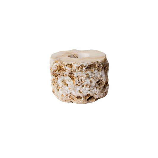Yustin Onyx Honey Theelichthouder Rond Rough S 8x10x10 cm