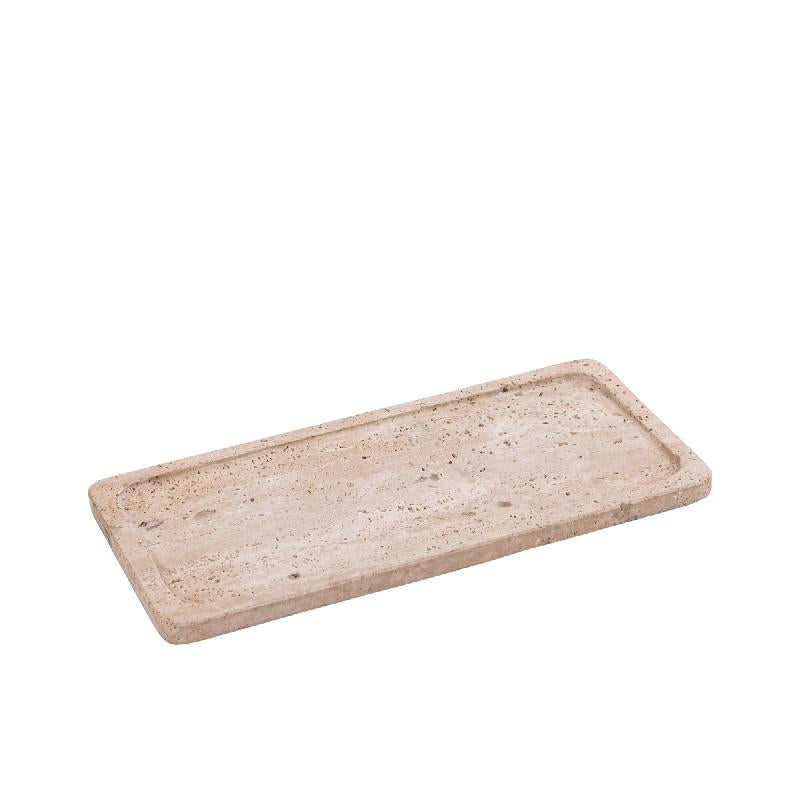 Brence Natuurlijke Travertijn Rechthoekig Dienblad L – Set van 2 1.5x38x18 cm