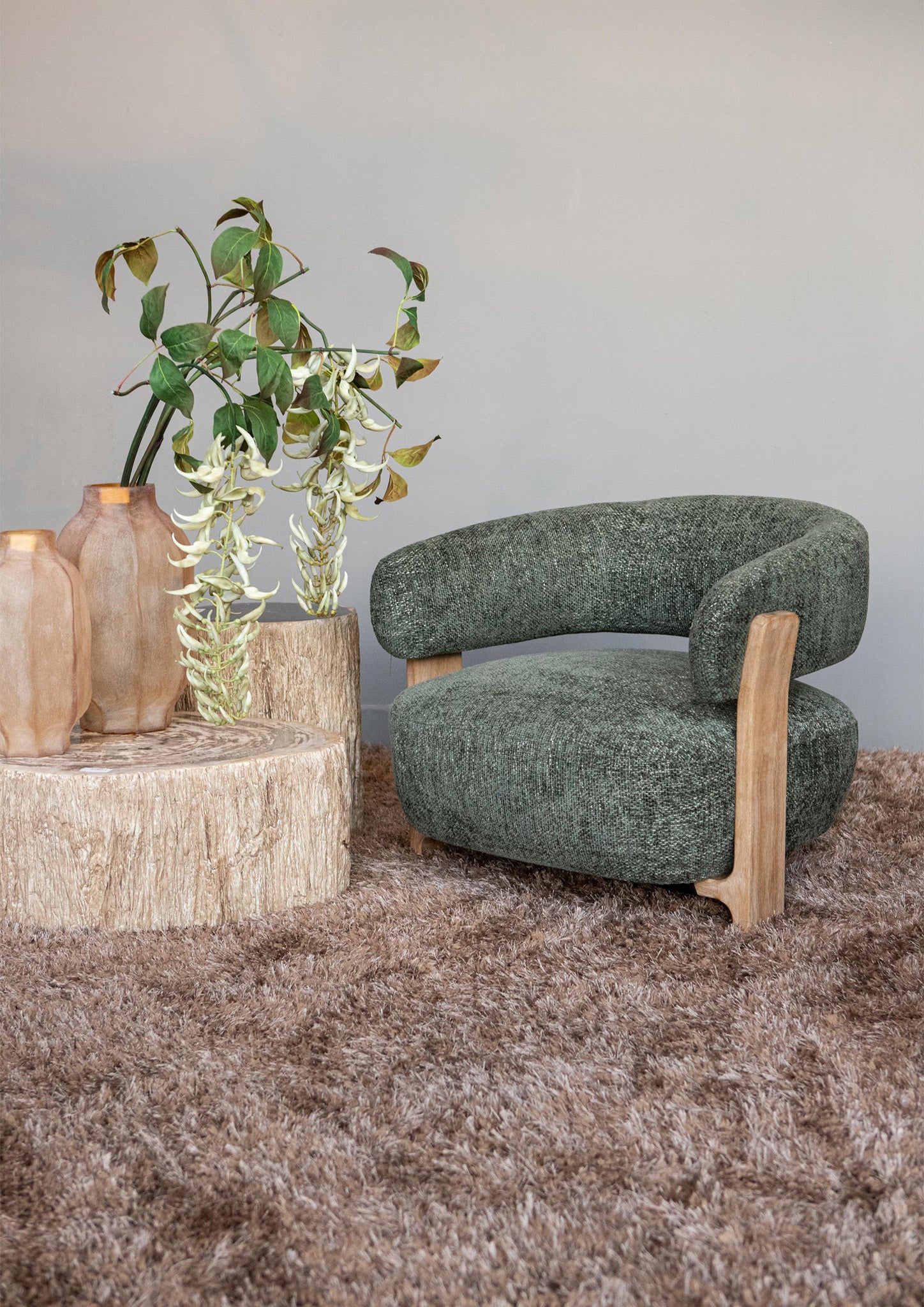 Mire Groen Fauteuil Legacy 10 Olijf Rubberhout 72.5x88x85 cm