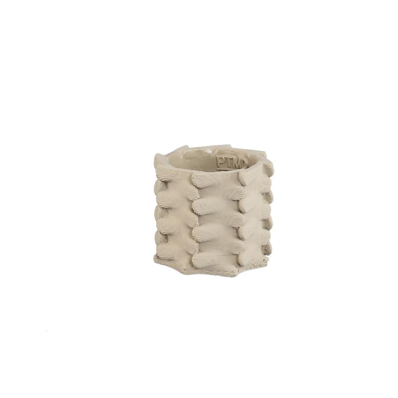 Norma Beige Cement Ronde Pot Set van 12 Stuks 3D Extensions S 9x12x12 cm