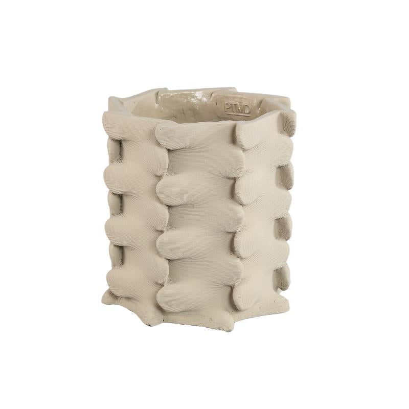 Norma Beige Cement Ronde Pot Set van 4 Stuks 22x23x23 cm