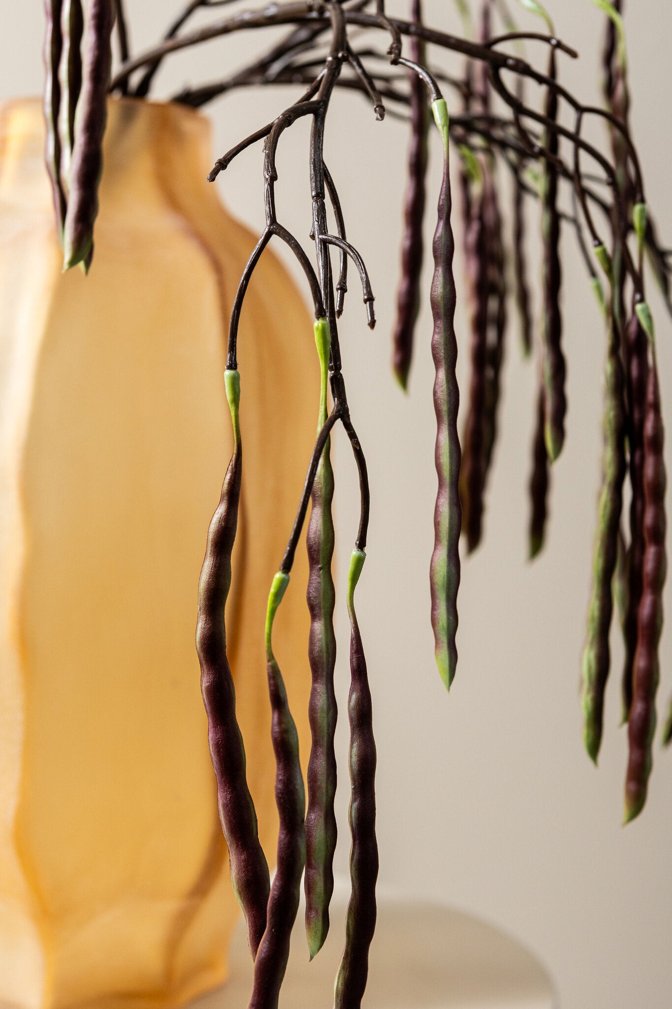 Twig Plant Rood Hangende Acacia Boon Spray - Set van 12 17x60x17 cm