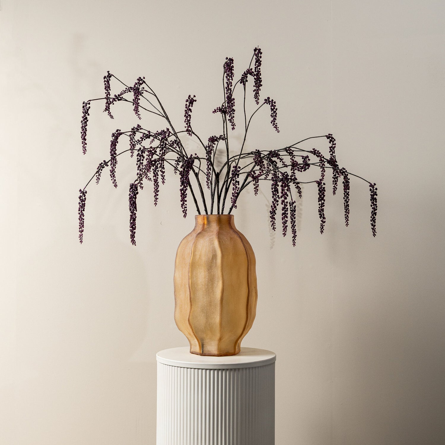 Twig Plant Paarse Hangende Pokeweed Spray - Set van 12 12x94x50 cm