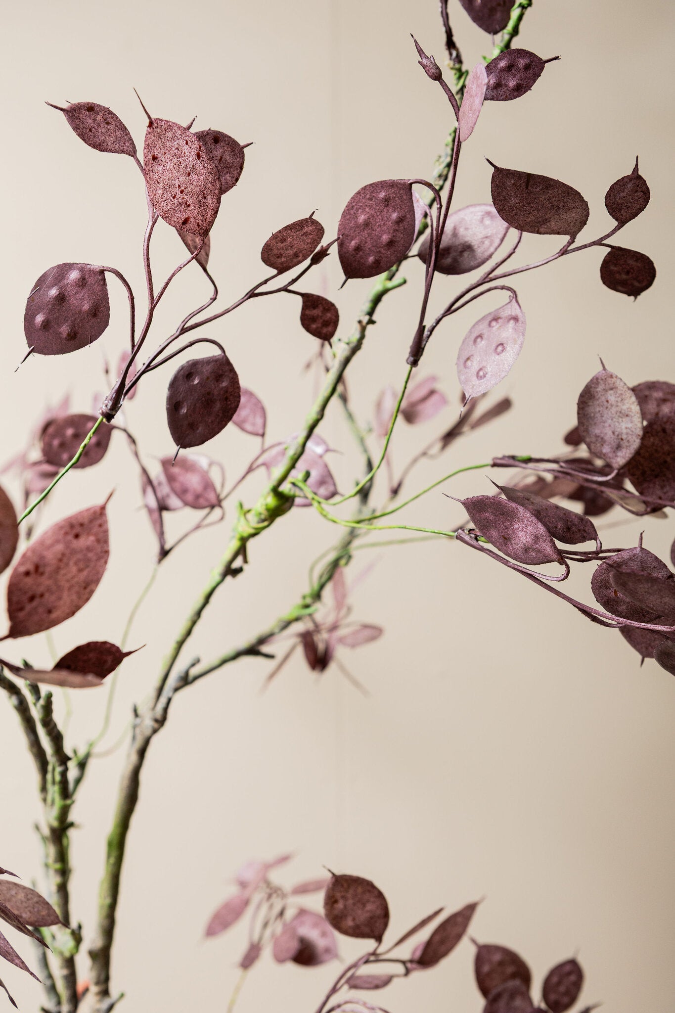 Leaves Plant Paarse Kunstplant Spray Set van 6 Stuks 120x36x8 cm