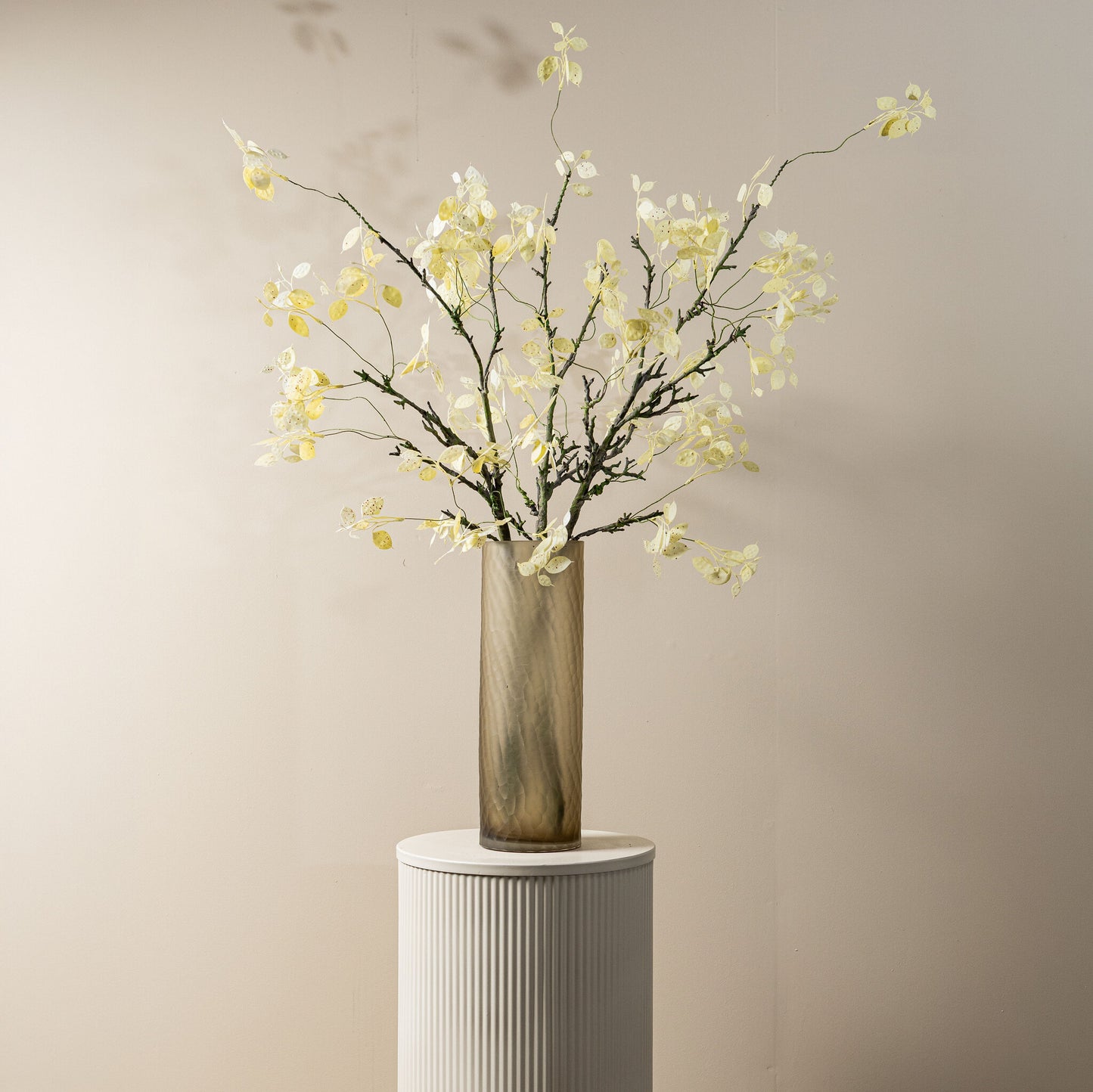 Leaves Plant Witte Kunstbloem Geldboompje Spray Set van 6 Stuks 120x36x8 cm
