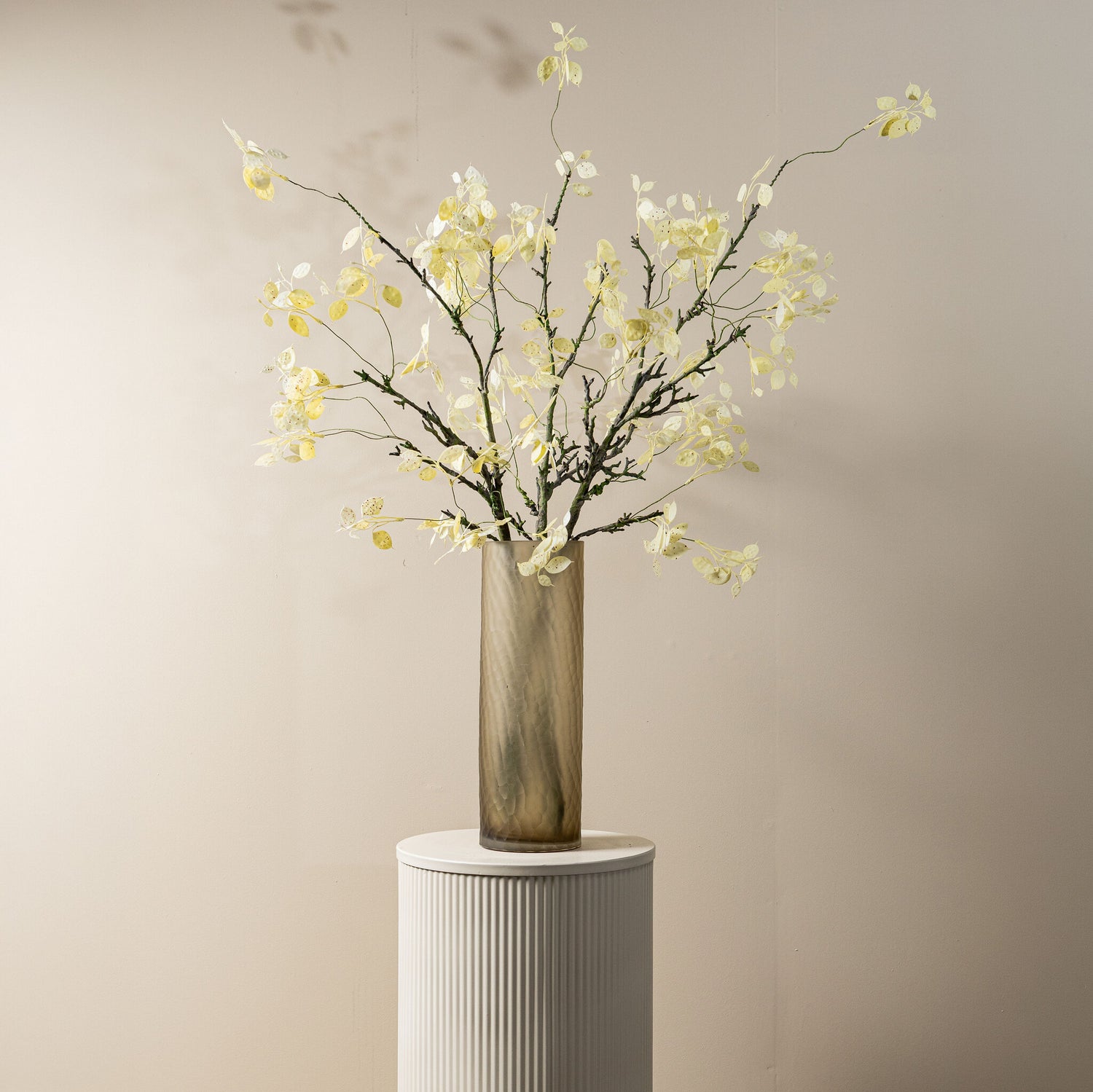 Leaves Plant Witte Kunstbloem Geldboompje Spray Set van 6 Stuks 120x36x8 cm