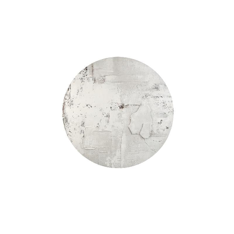 Darvel Crème Canvas Handgeschilderd Wandpaneel Ruw M 90x90x3.5 cm