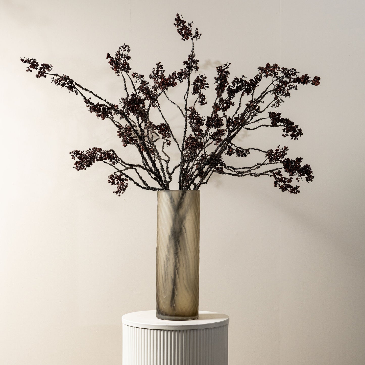 Berry Plant Bruin Gedroogde Look Berry Spray Set van 6 Stuks 106x67x41 cm