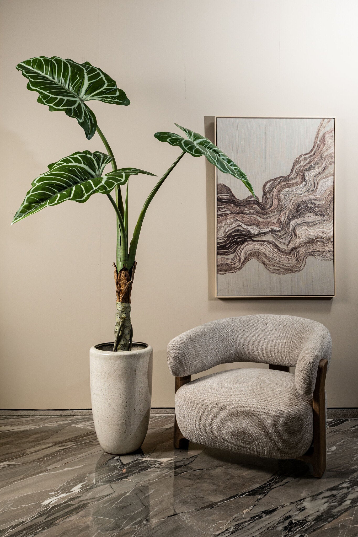 Leaves Plant Groene Alocasia In Zwarte Pot 160x120x110 cm