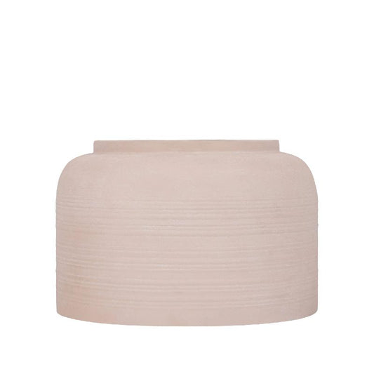 Lavada Beige Ijzeren Boerenpot Laag Gestreept 23.5x35.5x35.5 cm