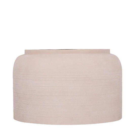 Lavada Beige Ijzeren Boerenpot Laag Gestreept L 32x50x50 cm