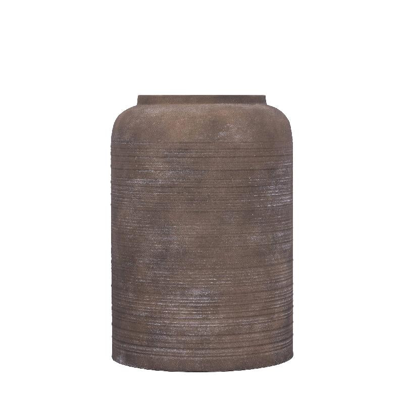 Lavada Donkerbruine Ijzeren Boerenpot Hoog M 43.5x30x30 cm