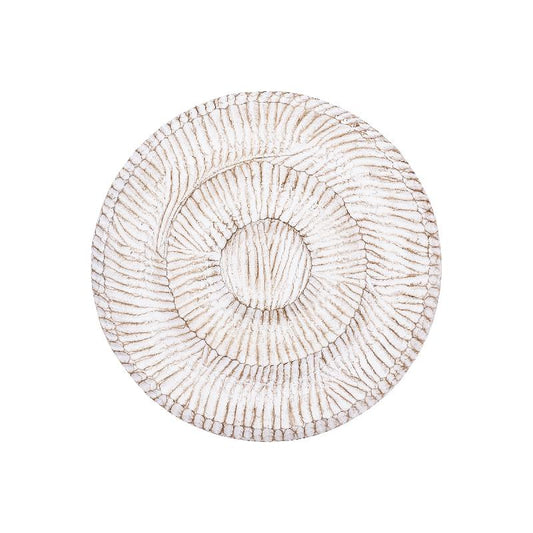 Zoelle Off White MDF Wandpaneel Gekerfd Cirkel S 60x60x3.5 cm