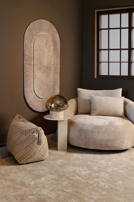 Jobani Beige Marmeren Tafellamp Met Lustre Glas L 32x32x32 cm