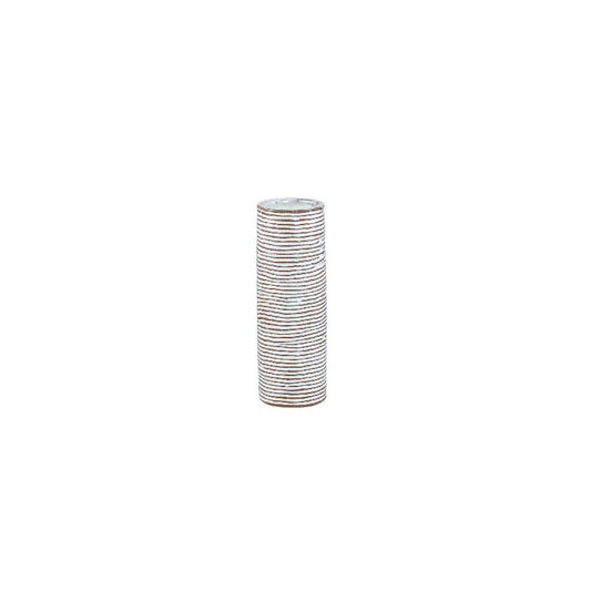 Mayron Witte Keramische Ronde Vaas Lijnenpatroon S Set van 12 Stuks 15x5x5 cm