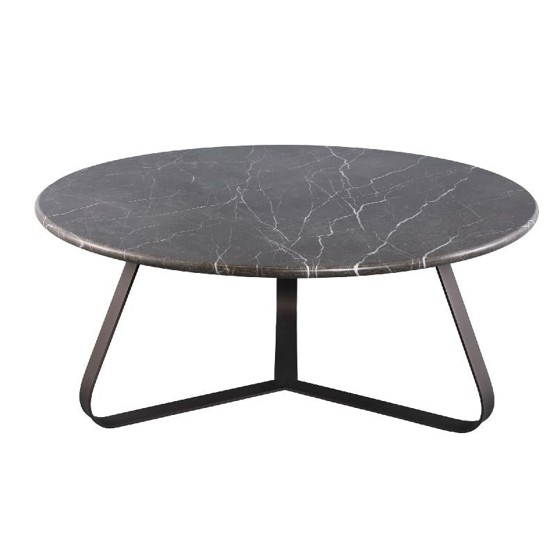 Kae Marmeren Koffietafel met Ijzeren Poten Rond L 34x79x79 cm