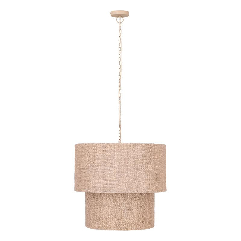 Devi Taupe Hanglamp Dubbele Laag Stof Rond 55x61x61 cm