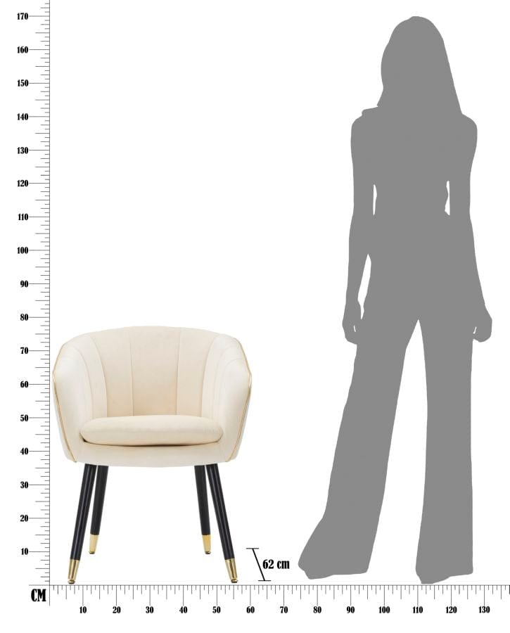 Mauro Ferretti ARMCHAIR PARIS CREMA/GOLD CM 62X58X78